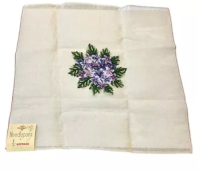 Large Needlepoint Canvas Vintage Madeira Creations By Reynolds Floral Violets • $59.99