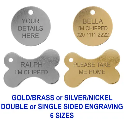 £3.19 • Buy Engraved Dog Tag Pet/cat Collar Name Id Tags Large/small Personalised Disc