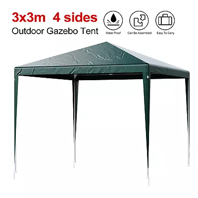 LOEFME Gazebo Garden Marquee Awning Beach Party Camping Tent Canopy + Sides 3x3m • £53.49