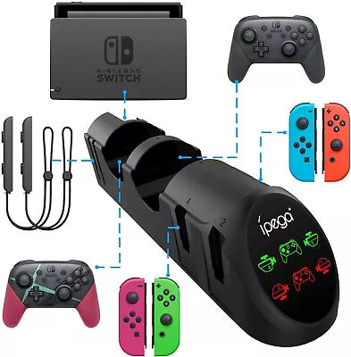  For Nintendo Switch 6 In1 Charging Dock Station Joy-Con Pro Controller Charger • $40.99