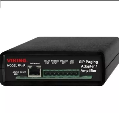 Viking VK-PA-IP SIP Multicast Paging Adapter Amplifier - Black • $220