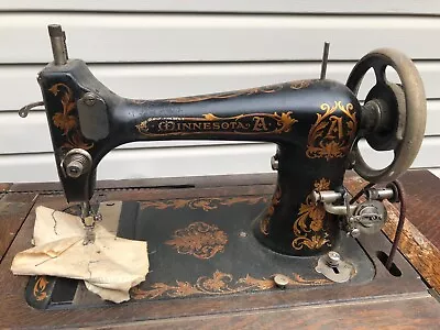 Antique Minnesota Pedal Sewing Machine In Wood Cabinet • $400