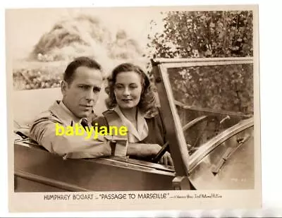 Humphrey Bogart Michele Morgan Orig  8x10 Photo In Car 1944 Passage To Marseille • $49.99