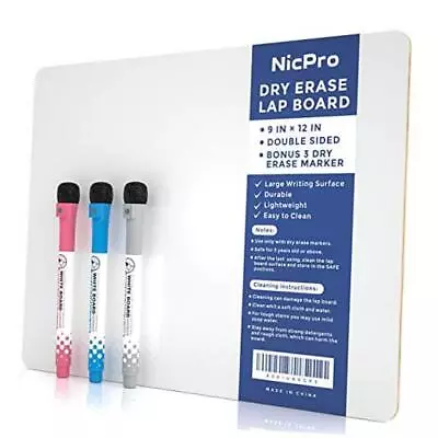 Lapboard Small Dry Erase Lap Board Double Sided With 3 Water 9 X 12 Inches • $16.97