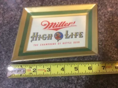 Vintage 1951 MILLER HIGH LIFE Beer Tip Tray Litho Metal Green Gold GW • $19.99