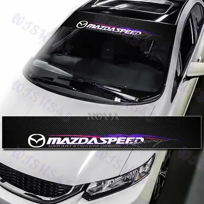 Windshield Carbon Fiber Vinyl Banner Mazda Speed Racing Window Decal Sticker 53  • $12.78