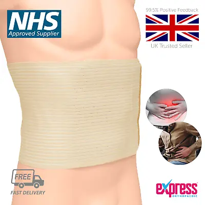 Abdominal Hernia Support / Post-op Ab Binder Adjustable Compression Belt UNISEX • £26.95