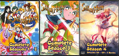 $69.99 • Buy Sailor Moon Complete DIC 90's English Dub 1 - 159 + 3 Movies  4 Seasons 15 DVDs