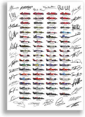 F1 World Champions Poster Print 2023 Signature Poster F1 World Championship Car • $11.99