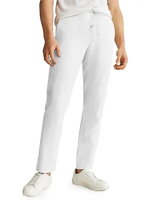 Mens Premium Soft Linen Pants Wrinkle Resistant Flat Front Classic Slacks • $23.99