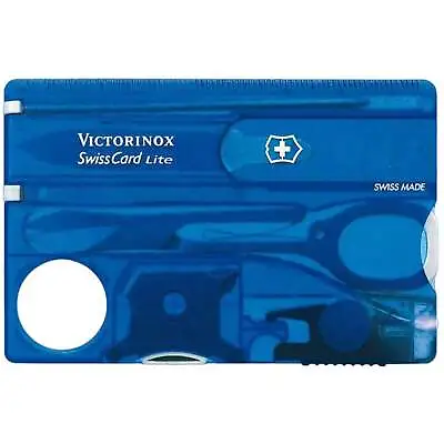 Victorinox Swiss Army Tool Kit Blue Transparent Swiss Card Lite 82mm 0.7322.T2 • $39.19