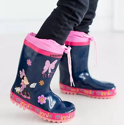 Infants Snow Rains Childrens Wellies Kids Girls Waterproof Wellington Boots Size • £5.99