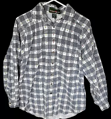 Blue Plaid Floral Button Down Blouse 100% Cotton Long Sleeve L • £9.40