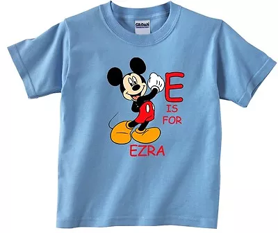 Mickey Mouse Personalized Custom ABC Birthday Shirt In 8 Different Colors • $17.99