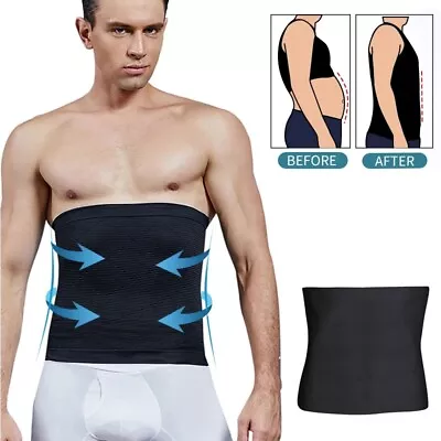 Men Slimming Body Shaper Tummy Control Waist Trainer Girdle Belt Trimmer Cincher • £6.79