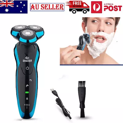 4D Electric Mens Shaver Razor Washable Head Pop Up Trimmer Rotary Shaving Aus • $32.99