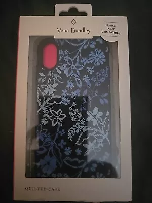 Vera Bradley Quilted Case For IPhone XS & X - Navy Blue / Flower Design • $0.99