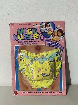 Vintage Magic Nursery Bye Bye Diapers ￼Doll Mattel 1990 Brand New In Package • $25