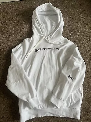 Emporio Armani EA7 White Hoodie Size Small • £55