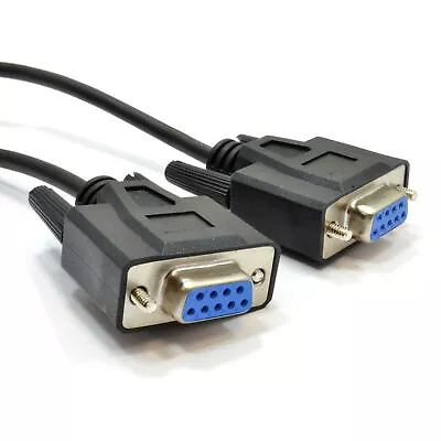 2m 9 Pin DB9 Serial RS232 NULL Modem High Speed Shielded Cable [008438] • £3.80