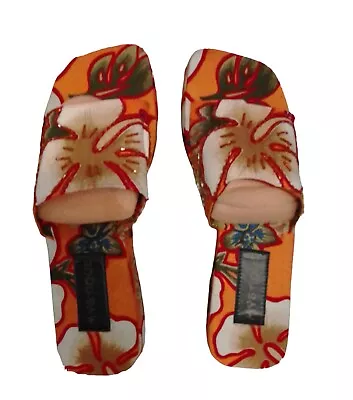 MYSTIQUE Orange Flower Print Sandals Size 8 Brand New With Out Box • $21