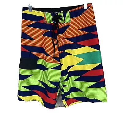 Mens S B Split Swim Trunks Multi Colored Chevron Print Size Small. • $14.99