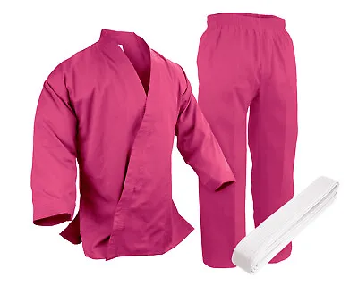 New Martial Arts Karate 7.5 Oz Pink Karate Taekwondo Uniform Gi Premium Fabric • $33.99