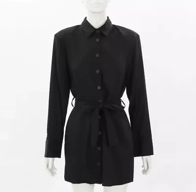 Viktoria & Woods Jasper Black Shirt Dress Overshirt  1 Button Up Belted Waist • $70