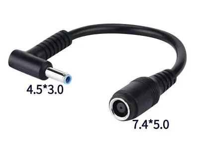 DC Power Charger Converter Adapter Cable For HP Dell Laptop 7.4x5mm To 4.5x3.0mm • £3.45