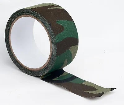 Camouflage Fabric Tape. 10 Meters X 5 Cm. Adhesive Army Camo Dpm Cloth.  • £9.99