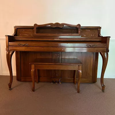 Baldwin 913 [40 ] Satin Walnut Spinet Piano W/ Bench | Satin Walnut. Very Good. • $1475