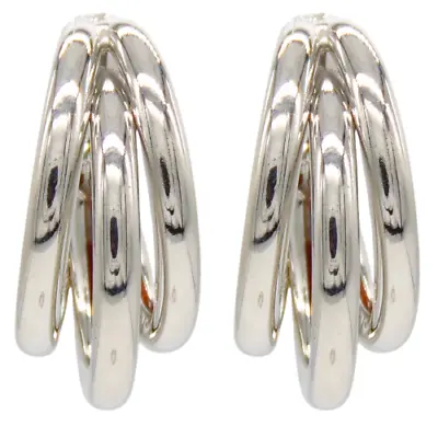 Fake Clip On Earrings Ear Crystal Silver Non-piercing Zircon Unisex Clip-on Gift • £3.49