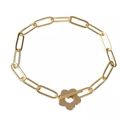 Party Decoration For Women Gold Link Chain Flower Charm Classics Bracelets Gift • $1.97