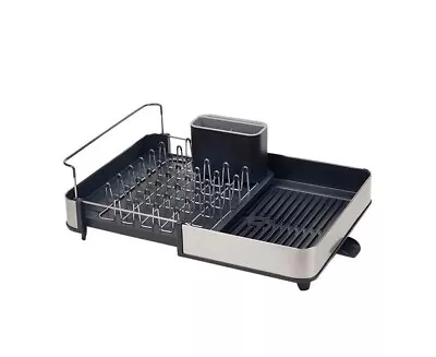 Extendable Steel Dish Rack Kitchenware Organiser Set With Bonus Soap Dispenser • $61.20