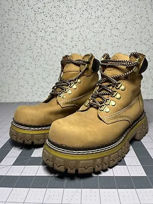 Vintage 90s Y2k Candies Tan Mountaineering Hiking Chunky Gorpcore Boots Womens 8 • $99.99