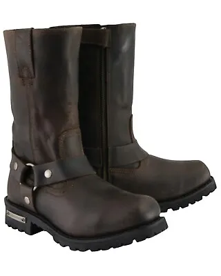 Milwaukee Leather Men's 11  Harness Motorcycle Boot Square Toe Extended - • $168.29