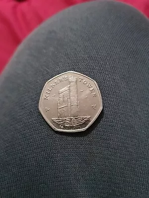 2015 Isle Of Man Milners Tower 50p Coin Excellent Condition • £0.99