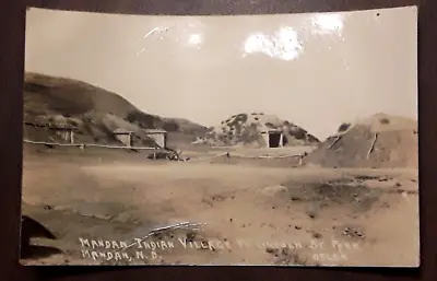 Real Photo POSTCARD Native American MANDAN N Dakota INDIAN VILLAGE Fort Lincoln • $32.99