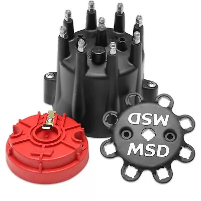 MSD 84336 HEI Distributor Cap And Rotor Kit Chevy V8 Twist Lock Vented Black • $59.76