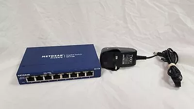 Netgear Gs108 V4 8 Port Gigabit Ethernet Switch With Power Supply • £17.79