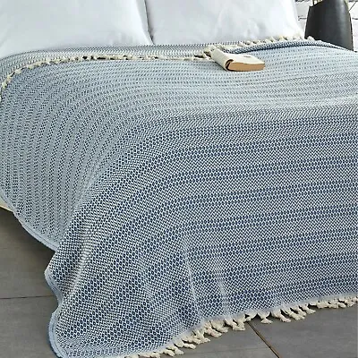 BED THROW King Size Blanket Handmade 100% Organic Cotton Perfect Gift • £44.99