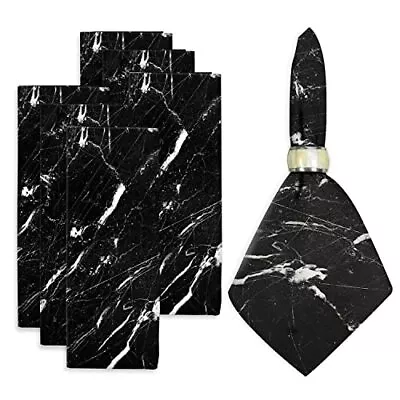 Cloth Napkins Soft Dinner Table Napkins Black Marble Pattern Washable Reusabl... • $26.98