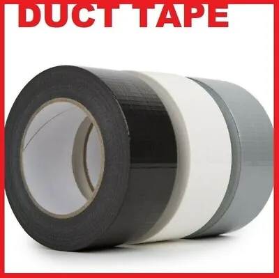  White Silver Black Red 48mm X 50m Duck Duct Gaffa Gaffer Waterproof Cloth Tape  • £51.59