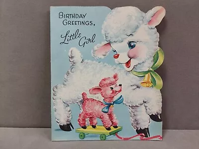 Vintage Die Cut Birthday Card 1950s Birthday Greetings Little Girl Used • $6.15