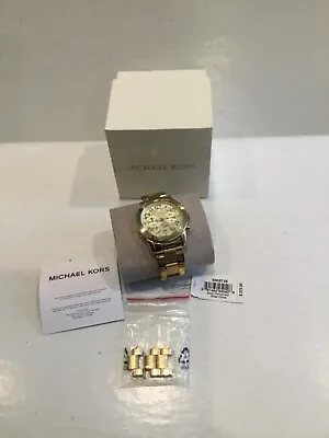 Michael Kors Unisex MK5726 The Mercer Gold Chronograph Bracelet Wrist Watch Read • $56.99