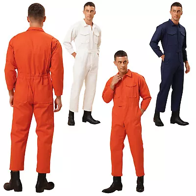 Men's Long Sleeve Coverall Resistant Work Jumpsuit Mechanic Uniform With Pockets • $19.27