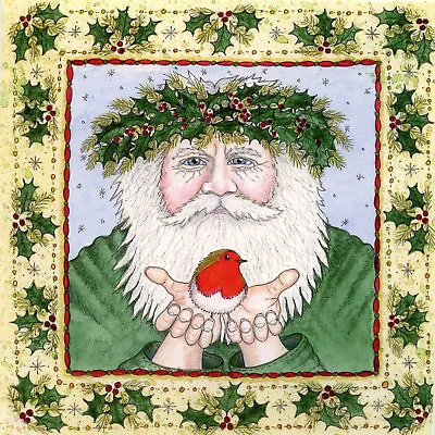 Yule Man With Robin Christmas Card Non Religious Pagan Celtic Yuletide • £3