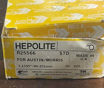 1965-80 MGB  Hepolite/AE PISTON RING SET /3 RING OEM. NOS. STD. RARE • $100