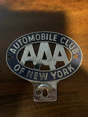 Vtg  AAA NEW YORK LICENSE PLATE TOPPER • $30