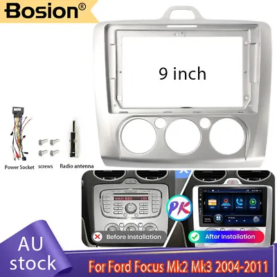 $34 • Buy 9''Head Unit Car Stereo Radio Fascia Mask Frame&Cable For Ford Focus Mk2 Mk3 
